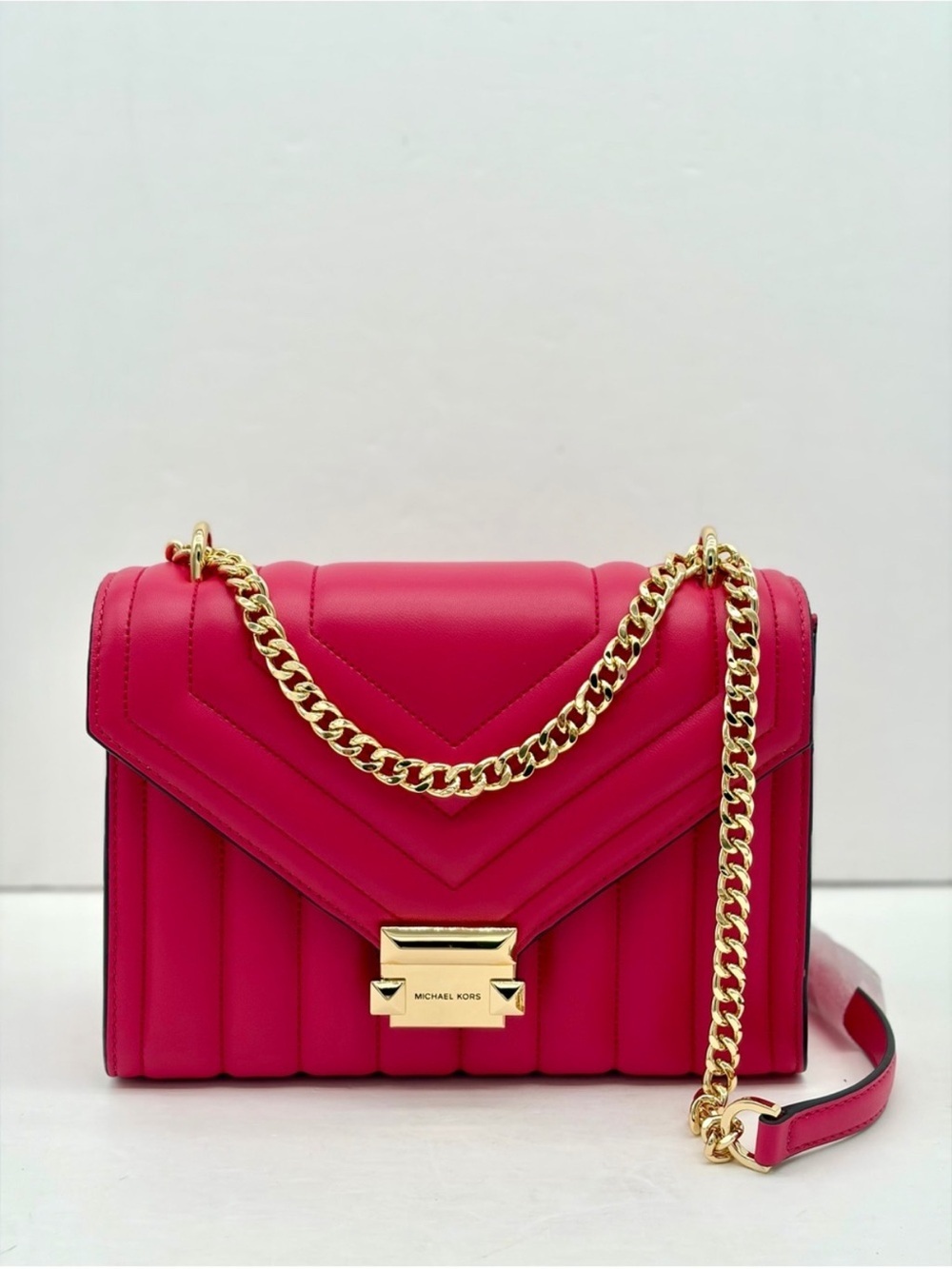 MICHAEL KORS - WHITNEY CROSSBODY / SHOULDER BAG Quilted Electric Pink